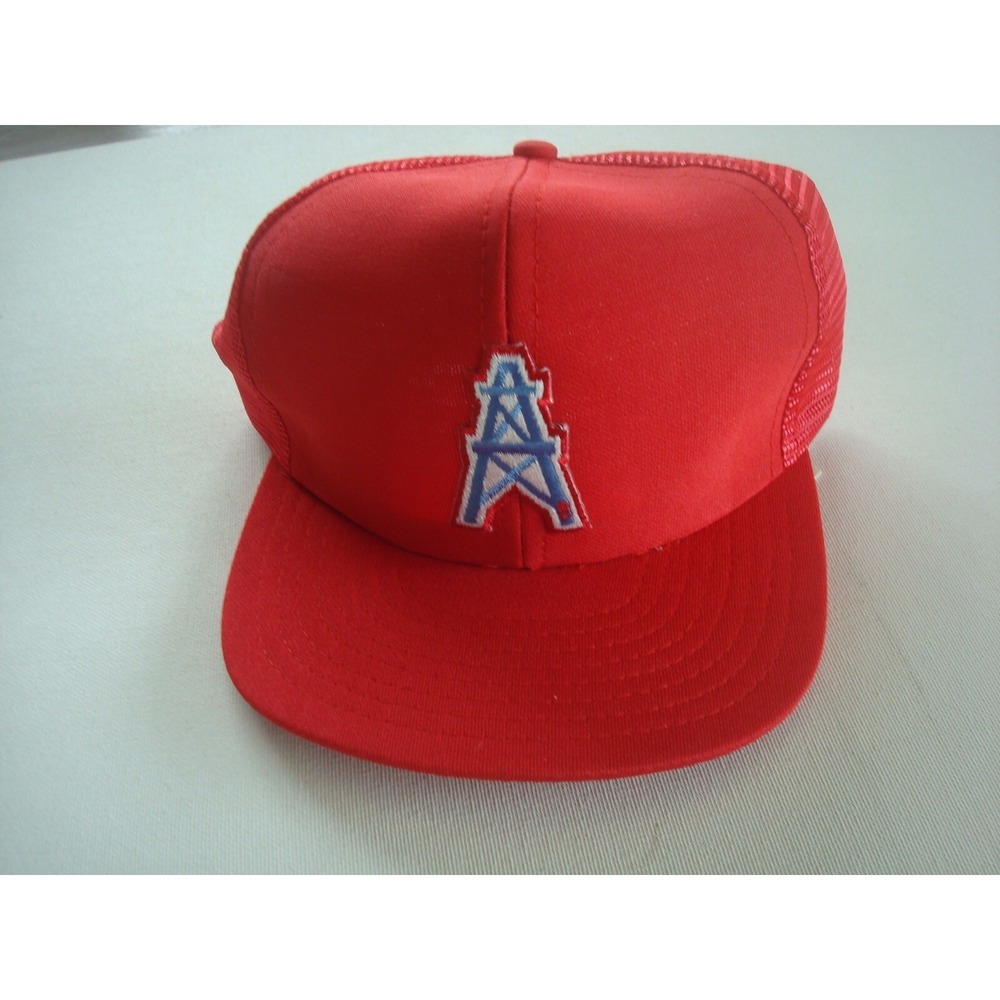 HOUSTON OILERS    DESIGNER HEADWEAR TRUCKER 80S 90S SNAPBACK HAT‎ CAP VINTAGE S2